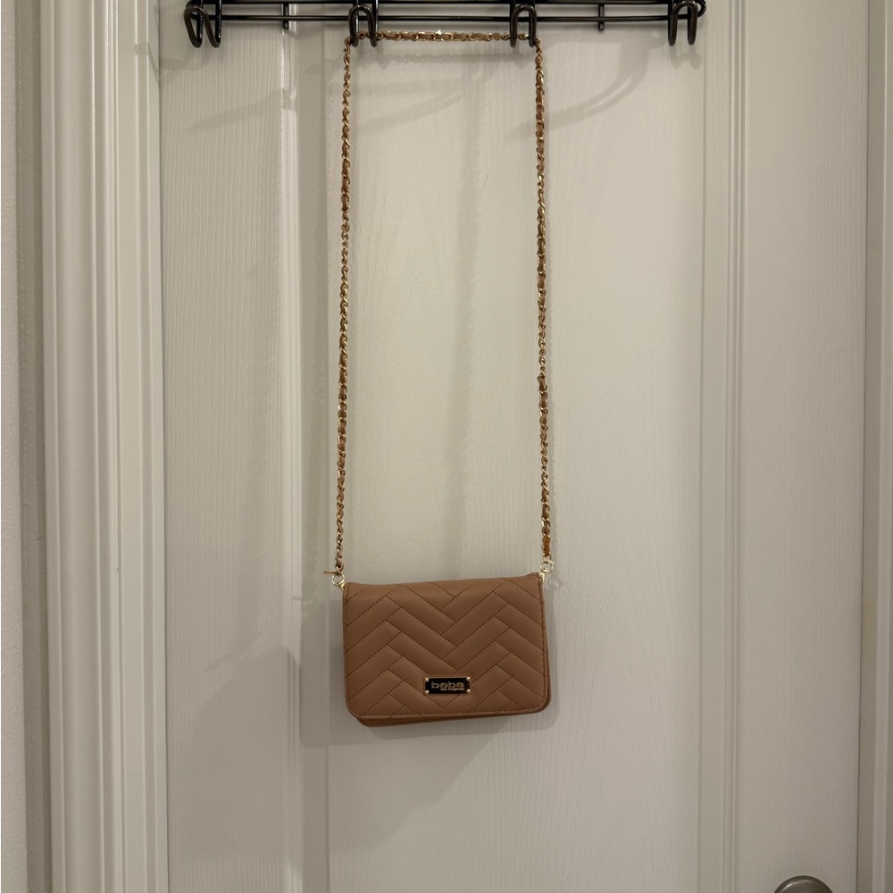 bebe Tan Chevron Crossbody Bag